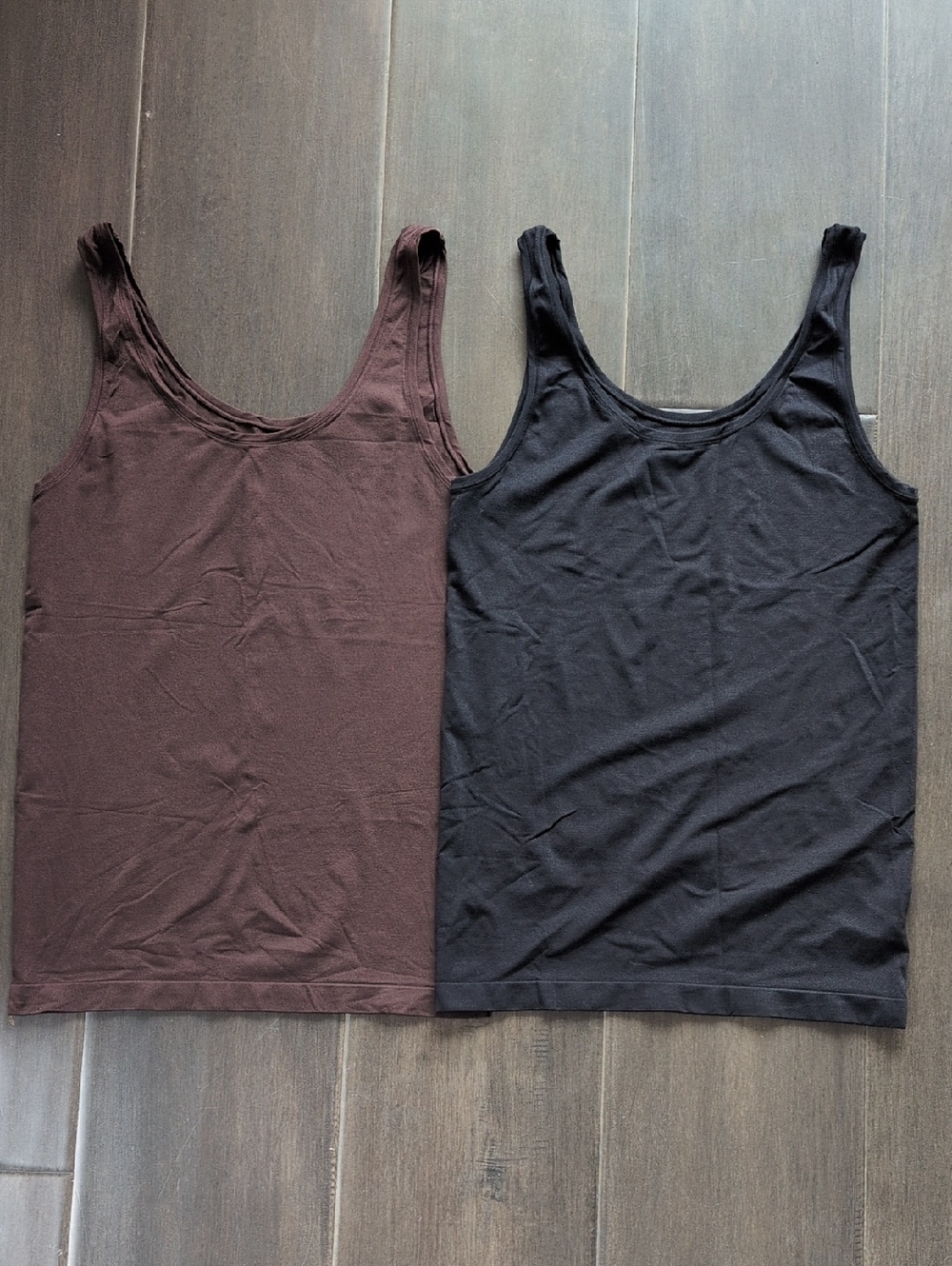 Nordstrom Scoop Neck Tank Tops - Black and Dark Brown